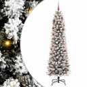  Kunstig juletre Grønn og hvit 210 cm PVC og Metall og Plast