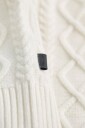Gant Wool Blend Cable Knit Half Zip   Cream   XL
