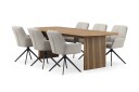 Richeto Spisegruppe 240 cm med 6 Torsby Snurrestoler   Naturlig finish/Mørk beige