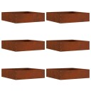 vidaXL Gjerdekant 6 pcs Rusten 50 x 50 x 13 cm Cortenstål