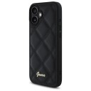 Guess Quilted Metal Logo Mobildeksel til iPhone 16 Plus - Svart