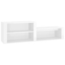 vidaXL Skoskap h?yglans hvit 150x35x45 cm konstruert tre