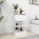 vidaXL Nattbord 2 stk høyglans hvit 40x35x65 cm sponplate