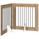Vidaxl Foldbar Hundegitter Med Stativer 2 Stk. Artisan Eik 160.5 cm