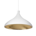 Pablo Swell Single XL Taklampe Bred Hvit/ Messing