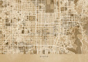 Sepia map of Kyoto Plakat Plakat / 21x30cm