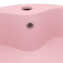 vidaXL Luksuriøs servant med overløp matt rosa 36x13 cm keramisk