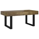 vidaXL Salongbord mørkebrun og svart 90x45x40 cm MDF og jern