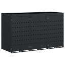 vidaXL Oppbevaring for 3 søppelbøtter Svart 204 x 77,5 x 121,5 cm