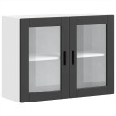  Veggmontert kjøkkenskap med glassdør Porto svart 8721158424341