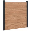 vidaXL Gjerdesett 3 pcs 526 x 186 cm WPC og Aluminium Brun