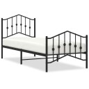 vidaXL Sengeramme i metall med hode- og fotgavl svart 80x200 cm 8721012211070