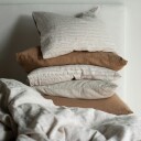 Tell Me More Washed linen putetrekk 50 x 50 cm Hazelnut stripe