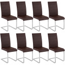 tectake 8 Spisestuestoler Bettina - brun