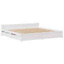  Sengeramme med madrass hvit 200x200 cm heltre furu