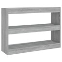 vidaXL Bokhylle/romdeler gr? sonoma eik 100x30x72 cm