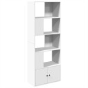  Bokhylle hvit 70x36x189 cm konstruert tre