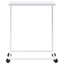 vidaXL Sidebord med hjul hvit 55x35x70 cm konstruert tre