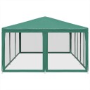 Festtelt med 10 sidevegger av netting grønn 6x4 m HDPE