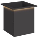 vidaXL Hageplantekasse med LED Svart 40 x 40 x 40 cm Stål