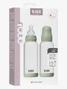 BIBS Medium Flow Glass Tåteflaske Silikon 2-Pakk 240 ml Sage