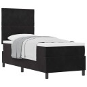 Box Spring Seng med Madrass Svart 80x200 cm Fløyel
