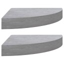 vidaXL Hj?rnehyller vegghengt 2 stk betonggr? 25x25x3,8 cm MDF