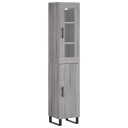 vidaXL Highboard grå sonoma 34,5x34x180 cm konstruert tre 8720845486211