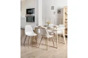 Matsalsstol Beliani Hazelton set om 4 Beige-Ljust Trä White -