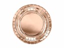 6 stk Metallisk Rosegull Papptallerkener 18 cm