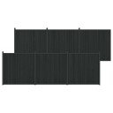 vidaXL Gjerdeplate 6 stk. 1055 x 186,5 cm WPC og Aluminium Svart