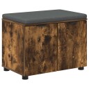 vidaXL Gangbenk Røkt Eik 60 x 38 x 46 cm Konstruert treverk og stoff