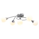 vidaXL Taklampe keramikkskjermer for 5 E14 lyspærer hvit kule