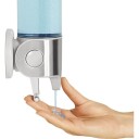 Veggmontert dispenser 444 ml x 3 børstet stål brushed steel 94x245x320 mm