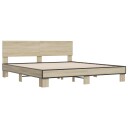  Sengeramme sonoma eik 200x200 cm konstruert tre og metall 8721102614699