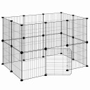Vidaxl Dyrebur 20 Paneler Med Dør Svart 35X35 cm Stål