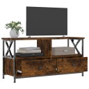  TV benk røkt eik 90x33x45 cm konstruert tre og jern