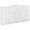 vidaXL Gabionkurver buede 8 stk 400x50x200/220 cm galvanisert jern