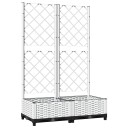 vidaXL Plantekasse med espalier hvit 80x40x121,5 cm PP