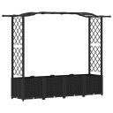 vidaXL Hevet Bed med Trellis og Tak Svart 204 x 40 x 138 cm PP