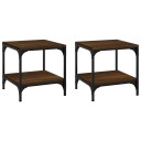 vidaXL Sidebord 2 stk brun eik 40x40x40 cm konstruert tre