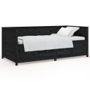 vidaXL Dagseng svart 90x200 cm heltre furu