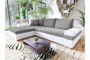 Naoma Sofa med Sjeselong 3 seter   Hvit/Lys grå