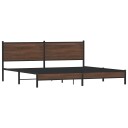  Sengeramme i metall uten madrass brun eik 193x203 cm 3301407