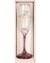 Happy 60 - Champagneglass med Rosa Stett i Gaveeske
