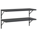 Vegghyller 2 stk 100x40 cm svart rustfritt stål