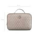 Gillian Jones 2-compartment Bosmetic Bag Beige velour