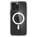 Spigen Ultra Hybrid MagFit Mobildeksel til iPhone 15 Pro - Hvit, MagSafe Kompatibel