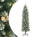  Kunstig Slankt Jule Tre med 300 LED Grønn og hvit 180 cm