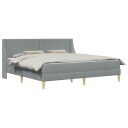 vidaXL Sengeramme med madrass Lysegrå 200 x 200 cm Polyester